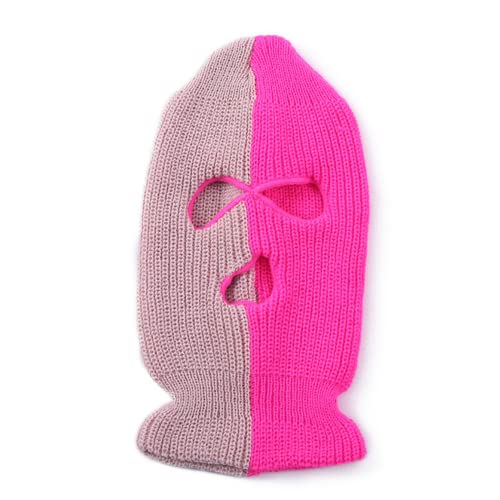 帽子 MASU MULTI STRIPE BALACLAVA(PINK) Face Ski Mask Neon Pink Balaclava Outdoor Sport Warm Winter